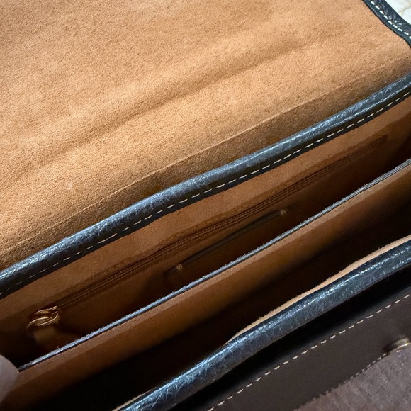 Coach Black and Gold jacquard fabric pebbled leather  trim  crossbody bag - Picture 3 of 4